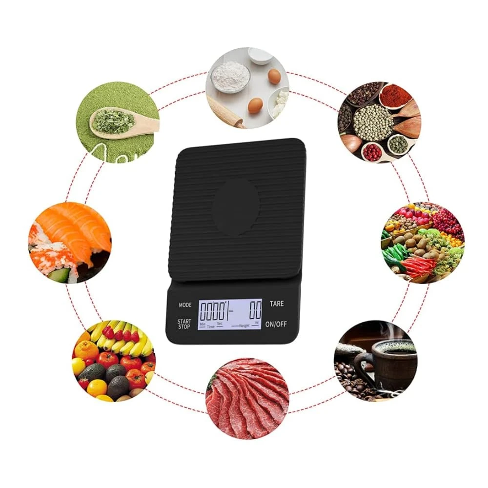 Coffee Scale With Timer, 0.1g/3kg USB Rechargeable, Two Timing Modes, Sound Alarm, Pour Over Drip Espresso Scale, Digital Scale For Baking And Cooking 8 Coffee Scale With Timer, 0.1g/3kg USB Rechargeable, Two Timing Modes, Sound Alarm, Pour Over Drip Espresso Scale, Digital Scale For Baking And Cooking - Image 8