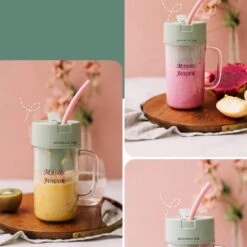 Crushed Ice Juicer Small Juicer Portable Juicer Outdoor Blender Milkshake Juicer (Color : Green, Size : 400ml) -Appliantrix Cheap Store 61nQlnI0v L. AC SL1024