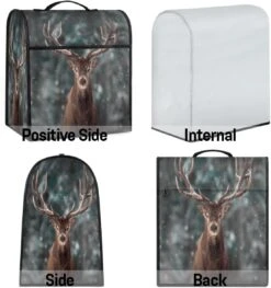 Bardic Snow Forest Male Deer Coffee Machine Dust Cover Animal Deer Stand Mixer Dust Cover Stand Mixer Cover Waterproof,Easy To Clean,Multi-Pocket -Appliantrix Cheap Store 61pRhiG4QSL. AC SL1200