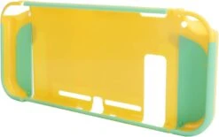 Lazmin112 Double Color Gamepad Protective Housing Cover,Game Console Controller Skin Shell Case Environmental Protection Materials For NS(Yellow+Green)