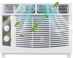 Winado 5,000 BTU Window Air Conditioner, Energy Saving AC Unit With Knob Control, Reusable Filter, 115V/60Hz, Cools Up To 150 Sq.Ft