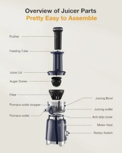 Cold Press Juicer, FEZEN Small Masticating Juicer For Fruits And Vegetables, Powerful Juice Extractor Machine With Compact Size And Space-Saving Feature, Very Easy To Clean (Updated) -Appliantrix Cheap Store 61pzTbF 7qL. AC SL1500