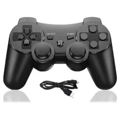JINHOABF Wireless Controller For PS3 Controller,Built-in Dual Vibration Gamepad Compatible For PS3 Controller,with Charger Cable (Black)