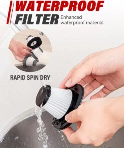 HOMXIAOWO Handheld Vacuum Cordless,Power Rechargeable Car Wireless Vacuum Cleaner,Small Portable Hand Vacuum Cordless Rechargeable,Mini Handheld Vacuum Cleaner For Car Interior/Home Use -Appliantrix Cheap Store 61qJPAWitPL. AC SL1500