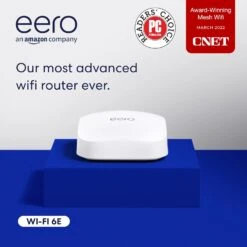 Amazon Eero Pro 6E Mesh Wi-Fi Router | Fast And Reliable Gigabit + Speeds | Connect 100+ Devices | Coverage Up To 2,000 Sq. Ft. | 2022 Release
