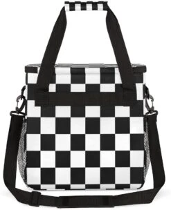 Cfpolar Coffee Maker Carrying Bag Black White Checkerboard Plaid Travel Coffee Machine Bag Carrying Organizer Case Portable Single Serve Coffee Brewer Tote Bag Storage Bag For Camping Picnic -Appliantrix Cheap Store 61ryayDYDDL. AC SL1200
