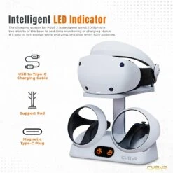 CYBVR Controller Charging Station For PS VR2, Fast Charging PSVR2 Headset Display Stand And Charger With Magnetic Port, PSVR 2 Lightning Charger With LED Display Lights, Organizer Dock For PS VR 2 -Appliantrix Cheap Store 61sbw8Ne9L. AC SL1500