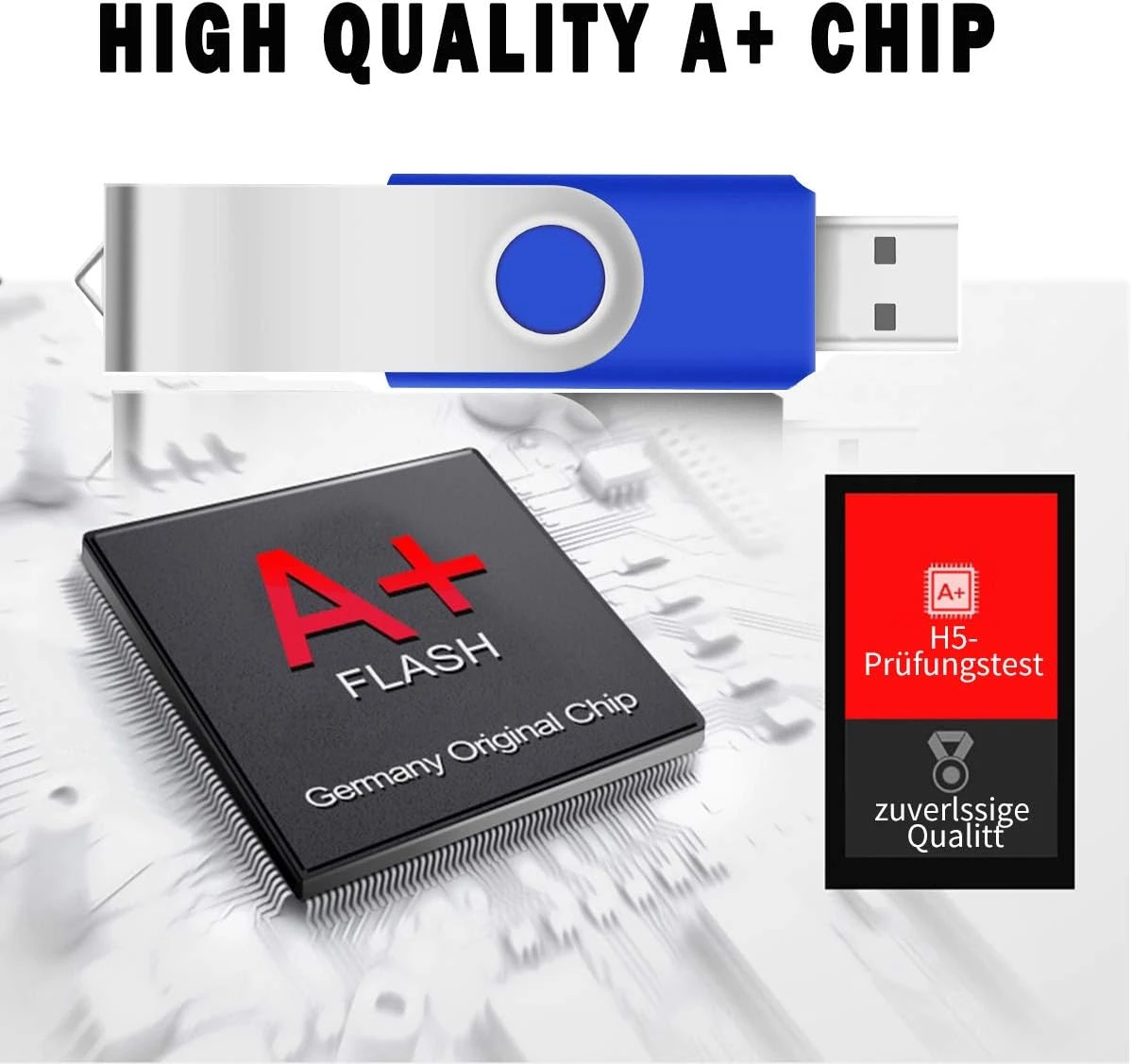 20 PCS 4GB EASTBULL USB 2.0 Metal 4GB Flash Drive Bulk Thumb Drive Pack Swivel USB (Blue 20Pack) 2 20 PCS 4GB EASTBULL USB 2.0 Metal 4GB Flash Drive Bulk Thumb Drive Pack Swivel USB (Blue 20Pack) - Image 2