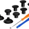 EXtremeRate ThumbsGear Interchangeable Ergonomic Thumbstick For Xbox Series X & S/Xbox One/Xbox One Elite/Xbox One S & X Controller With 3 Height Domed And Concave Grips Adjustable Joystick - Black