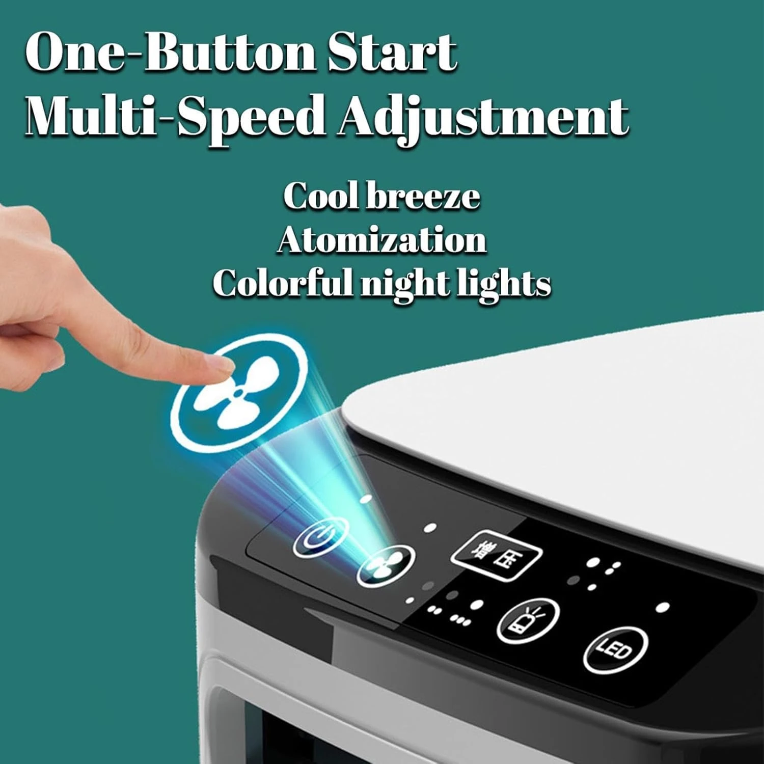 Car Air Conditioner, 900ml Water Tank,with Ice Box,3 Wind Speeds Air Cooler And Humidifier 3 Wind Speeds,Cooling Mist,7 LED Lights Air Cooler For Home For Home Travel Office 4 Car Air Conditioner, 900ml Water Tank,with Ice Box,3 Wind Speeds Air Cooler And Humidifier 3 Wind Speeds,Cooling Mist,7 LED Lights Air Cooler For Home For Home Travel Office - Image 4