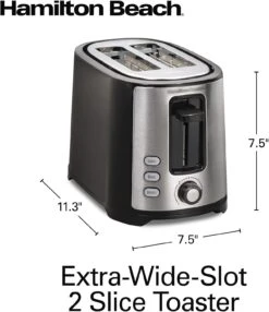 Hamilton Beach 2 Slice Extra Wide Slot Toaster With Bagel & Defrost Settings, Shade Selector, Toast Boost, Auto Shutoff, Black & Stainless Steel (22633) -Appliantrix Cheap Store 61vjTKO1fSL. AC SL1500