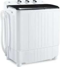 HABUTWAY Portable Washing Machine 17.6Lbs Capacity Washer And Dryer Combo 2 In 1 Mini Compact Twin Tub Washing Machine Laundry Washer(11Lbs) & Spinner(6.6Lbs) With Built-in Gravity Drain Pump,Low Noise And Easy Store For Apartment,Dorms,RV Camping (black+white) -Appliantrix Cheap Store 61wpjsipRbL. AC SL1500