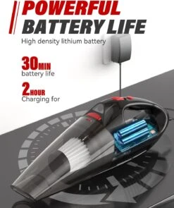 HOMXIAOWO Handheld Vacuum Cordless,Power Rechargeable Car Wireless Vacuum Cleaner,Small Portable Hand Vacuum Cordless Rechargeable,Mini Handheld Vacuum Cleaner For Car Interior/Home Use -Appliantrix Cheap Store 61xKLRYtCUL. AC SL1500