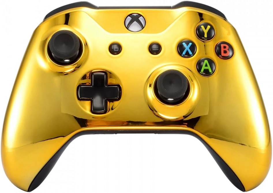 EXtremeRate Chrome Gold Front Housing Shell Faceplate For Xbox One S & Xbox One X Controller - Controller NOT Included 1 EXtremeRate Chrome Gold Front Housing Shell Faceplate For Xbox One S & Xbox One X Controller - Controller NOT Included
