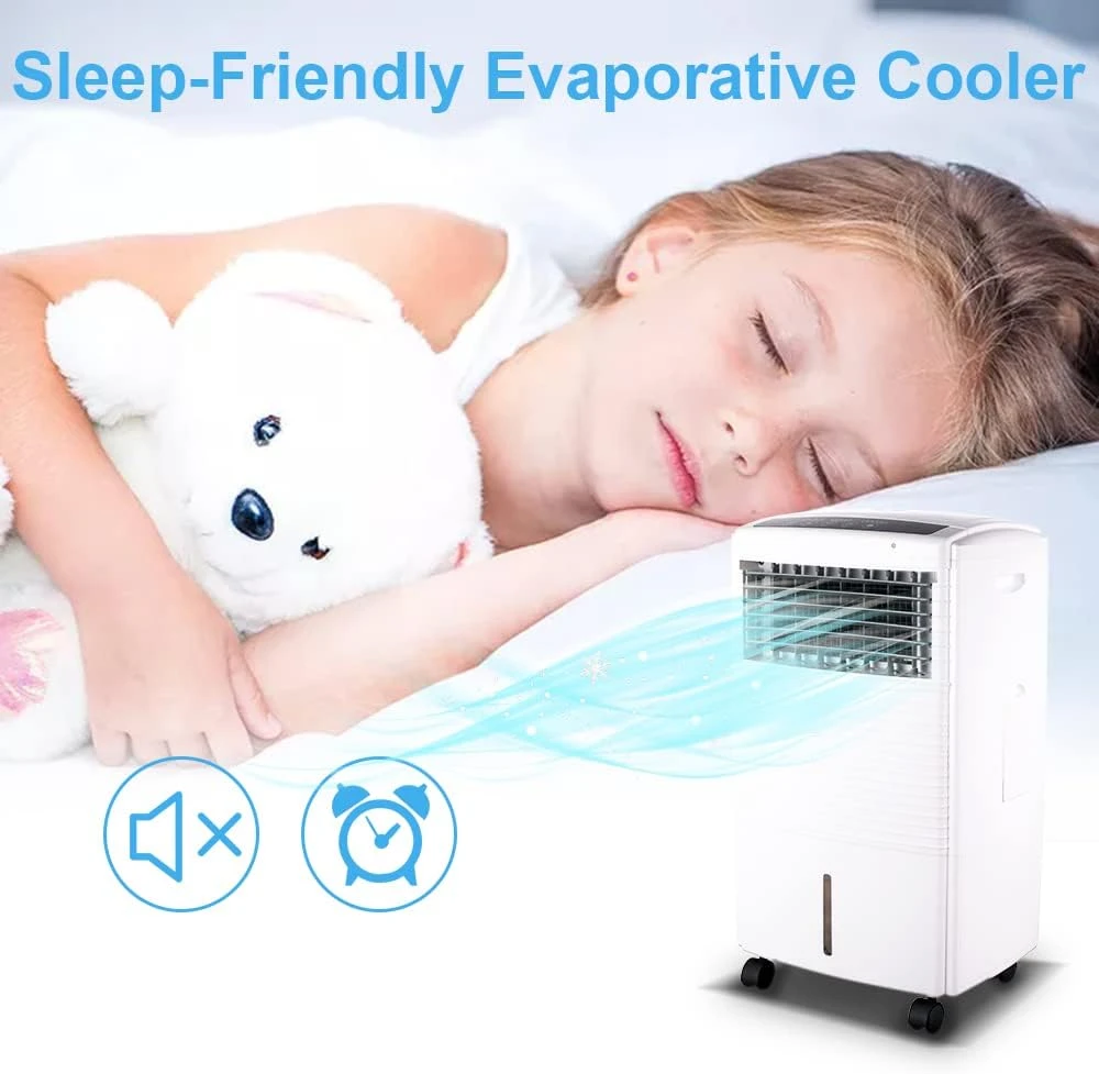 25" Portable Evaporative Air Cooler, 2-IN-1 Air Conditioner Fan For Room With Natural Cooling Fan & Humidifier, 3-Speed Wind, Remote Control, 7H Timer, 70° Oscillation, 15L Water Tank For Home Kitchen 5 25" Portable Evaporative Air Cooler, 2-IN-1 Air Conditioner Fan For Room With Natural Cooling Fan & Humidifier, 3-Speed Wind, Remote Control, 7H Timer, 70° Oscillation, 15L Water Tank For Home Kitchen - Image 5