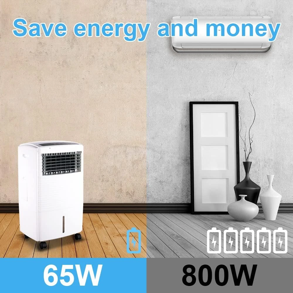 25" Portable Evaporative Air Cooler, 2-IN-1 Air Conditioner Fan For Room With Natural Cooling Fan & Humidifier, 3-Speed Wind, Remote Control, 7H Timer, 70° Oscillation, 15L Water Tank For Home Kitchen 7 25" Portable Evaporative Air Cooler, 2-IN-1 Air Conditioner Fan For Room With Natural Cooling Fan & Humidifier, 3-Speed Wind, Remote Control, 7H Timer, 70° Oscillation, 15L Water Tank For Home Kitchen - Image 7