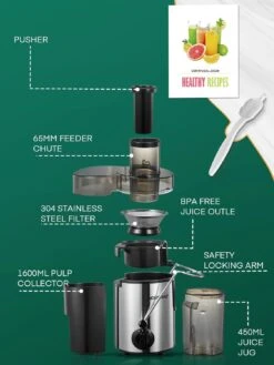 Juicer Machines, HOUSNAT Juicer Whole Fruit And Vegetables With 3-Speed Setting, Upgraded Version 400 W Motor Quick Juicing, Cleaning Brush And Juicing Recipe Included -Appliantrix Cheap Store 61zDd5I8m7L. AC SL1500