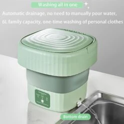 Portable Washing Machine, 6L Foldable Mini Washing Machine, Small Washer Machine For Baby Clothes,Underwear,Small Items,Travel,RV,Camping,Home Or Apartments Laundry Used 10 Portable Washing Machine, 6L Foldable Mini Washing Machine, Small Washer Machine For Baby Clothes,Underwear,Small Items,Travel,RV,Camping,Home Or Apartments Laundry Used -Appliantrix Cheap Store 61zoSlUSMEL. AC SL1500