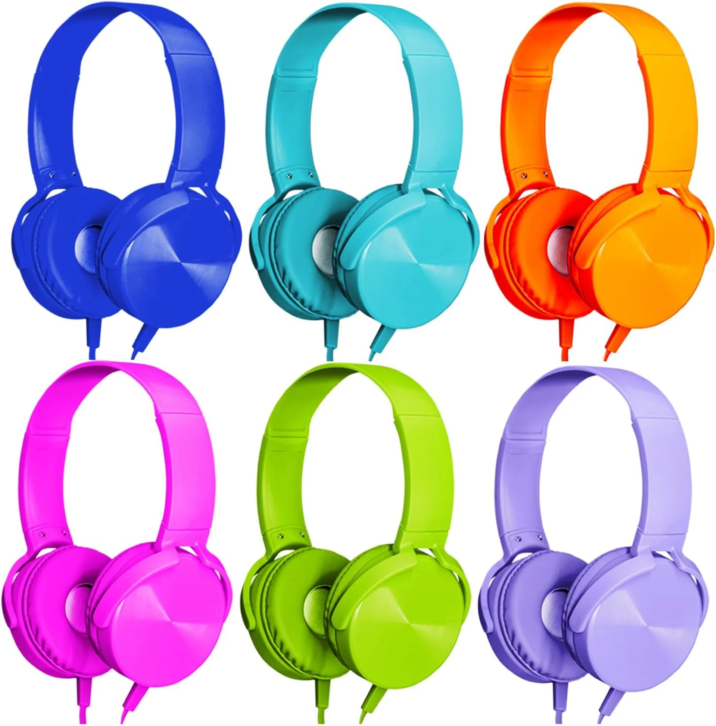Wensdo 6 Pack Kids Headphones Bulk For School Classroom Students Wired Headsets, Durable Earphones For Children, Library Airplane Online Learning And Travel (6 Mixed Colors) 1 Wensdo 6 Pack Kids Headphones Bulk For School Classroom Students Wired Headsets, Durable Earphones For Children, Library Airplane Online Learning And Travel (6 Mixed Colors)