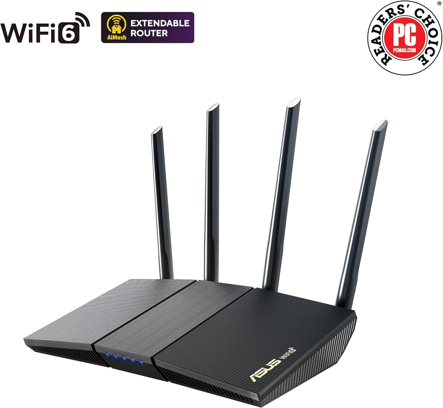ASUS RT-AX1800S Dual Band WiFi 6 Extendable Router, Subscription-Free Network Security, Parental Control, Built-in VPN, AiMesh Compatible, Gaming & Streaming, Smart Home 2 ASUS RT-AX1800S Dual Band WiFi 6 Extendable Router, Subscription-Free Network Security, Parental Control, Built-in VPN, AiMesh Compatible, Gaming & Streaming, Smart Home - Image 2