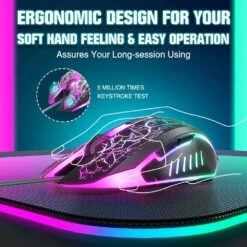 BENGOO Gaming Mouse Wired, USB Optical Computer Mice With RGB Backlit, 4 Adjustable DPI Up To 3600, Ergonomic Gamer Laptop PC Mouse With 6 Programmable Buttons For Windows 7/8/10/XP Vista Linux -Black -Appliantrix Cheap Store 710aS9ZR38L. AC SL1000