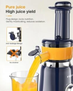 Cold Press Juicer, FEZEN Small Masticating Juicer For Fruits And Vegetables, Powerful Juice Extractor Machine With Compact Size And Space-Saving Feature, Very Easy To Clean (Updated) -Appliantrix Cheap Store 710yNbZIYVL. AC SL1500