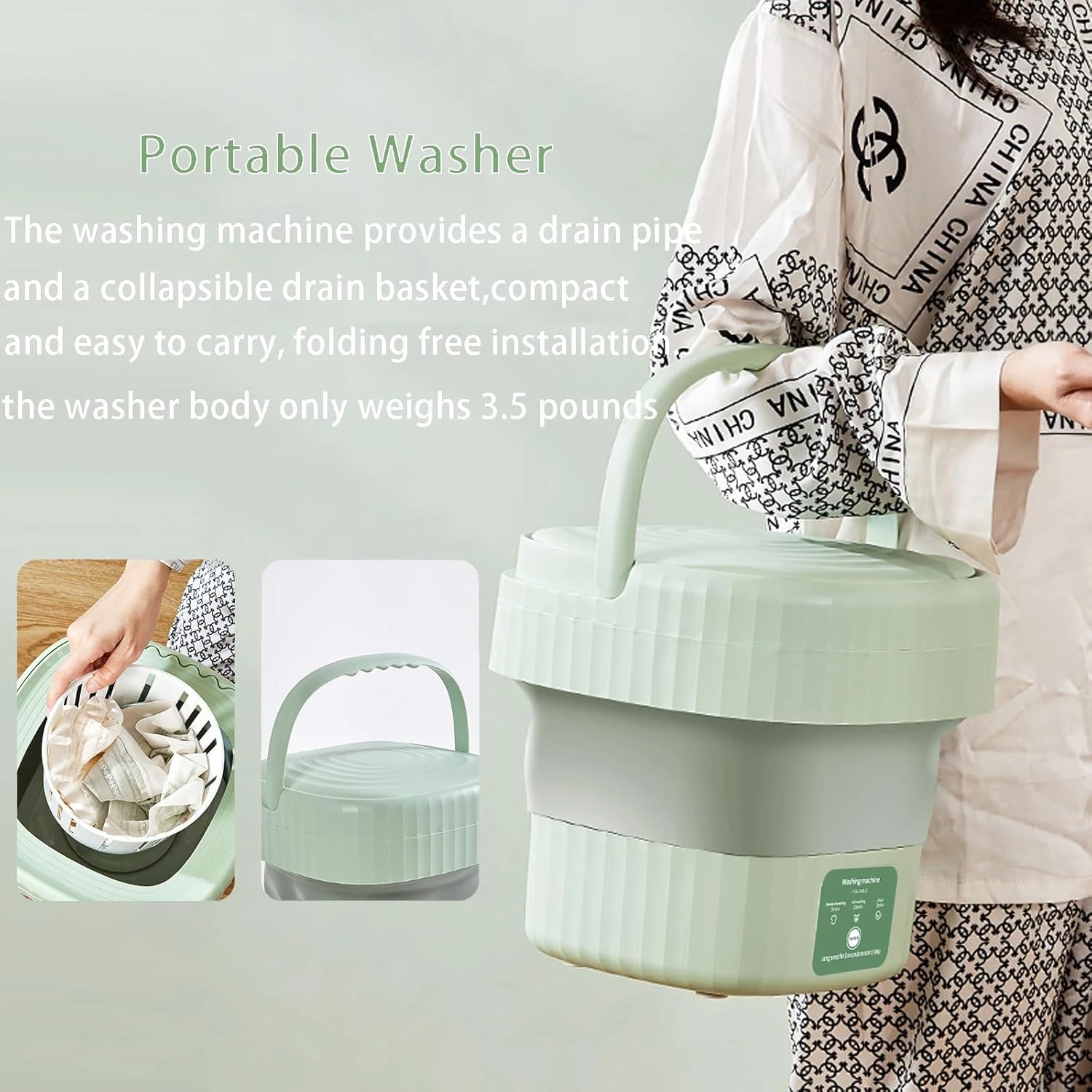 Portable Washing Machine, 6L Foldable Mini Washing Machine, Small Washer Machine For Baby Clothes,Underwear,Small Items,Travel,RV,Camping,Home Or Apartments Laundry Used 4 Portable Washing Machine, 6L Foldable Mini Washing Machine, Small Washer Machine For Baby Clothes,Underwear,Small Items,Travel,RV,Camping,Home Or Apartments Laundry Used - Image 4