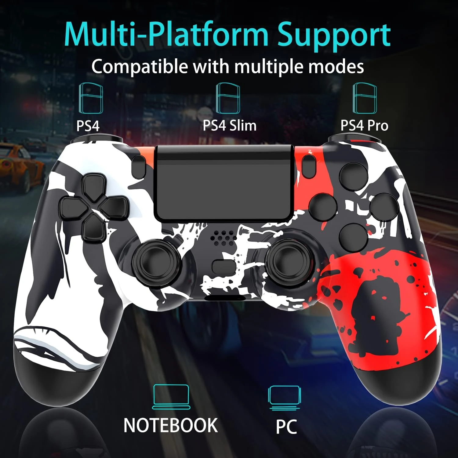 SZDILONG Wireless Controller For PS4 Gamepad Compatible With Playstation 4/Pro/Slim/PC,Double Shock/Bluetooth/Touchpad/Stereo Headphone Jack/Six-axis Motion Control/Charging Cable 2 SZDILONG Wireless Controller For PS4 Gamepad Compatible With Playstation 4/Pro/Slim/PC,Double Shock/Bluetooth/Touchpad/Stereo Headphone Jack/Six-axis Motion Control/Charging Cable - Image 2