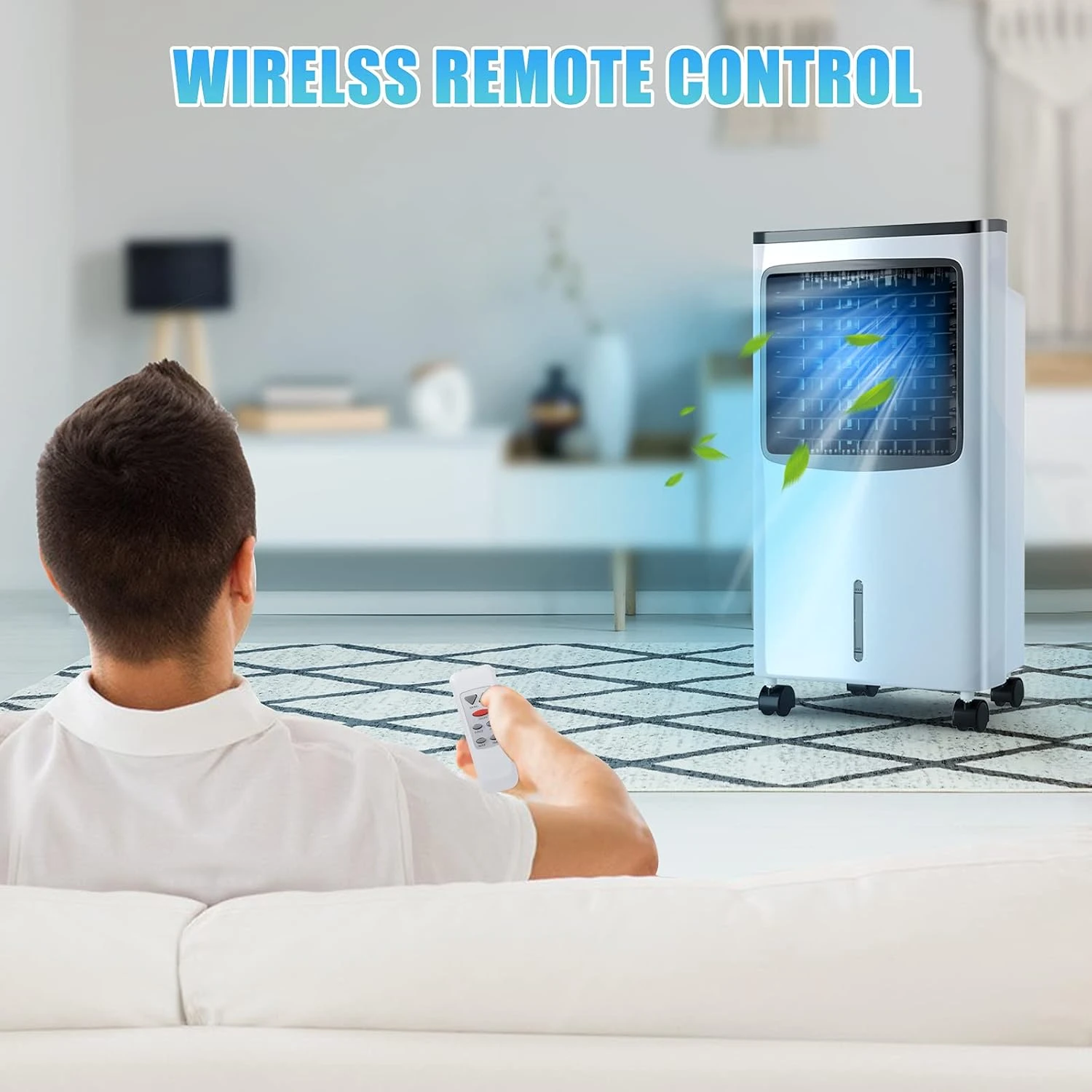 Toolsempire Portable Evaporative Air Cooler, 3-IN-1 Oscillating Cooling Fan With Humidifier, Remote Control, 2 Ice Packs & 2.1 Gallons Water Tank, Air Cooler For Room, Office & Home(29" H) 8 Toolsempire Portable Evaporative Air Cooler, 3-IN-1 Oscillating Cooling Fan With Humidifier, Remote Control, 2 Ice Packs & 2.1 Gallons Water Tank, Air Cooler For Room, Office & Home(29" H) - Image 8