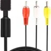 6Ft AV Cable For PS2 PS1 PS3, AV To RCA Composite Audio Video TV Cord Compatible With Playstation 1 2 3