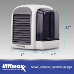 Ultimaxx CORDLESS, Portable Mini Air Conditioner 4-Pack. 3 Speeds (lasts Up To 8 Hours) - 2022 Personal Air Conditioner Is Whisper-Quiet & Doubles As A Humidifier For Bedroom, Desk, Camping & More -Appliantrix Cheap Store 7126np9C7AS. AC SL1500
