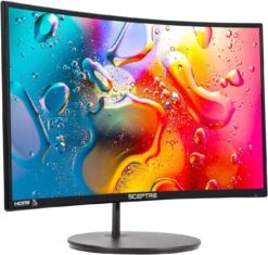 Sceptre Curved 27" FHD 1080p 75Hz LED Monitor HDMI VGA Build-In Speakers, EDGE-LESS Metal Black 2019 (C275W-1920RN) -Appliantrix Cheap Store 712LFjgoZL. AC SL1500