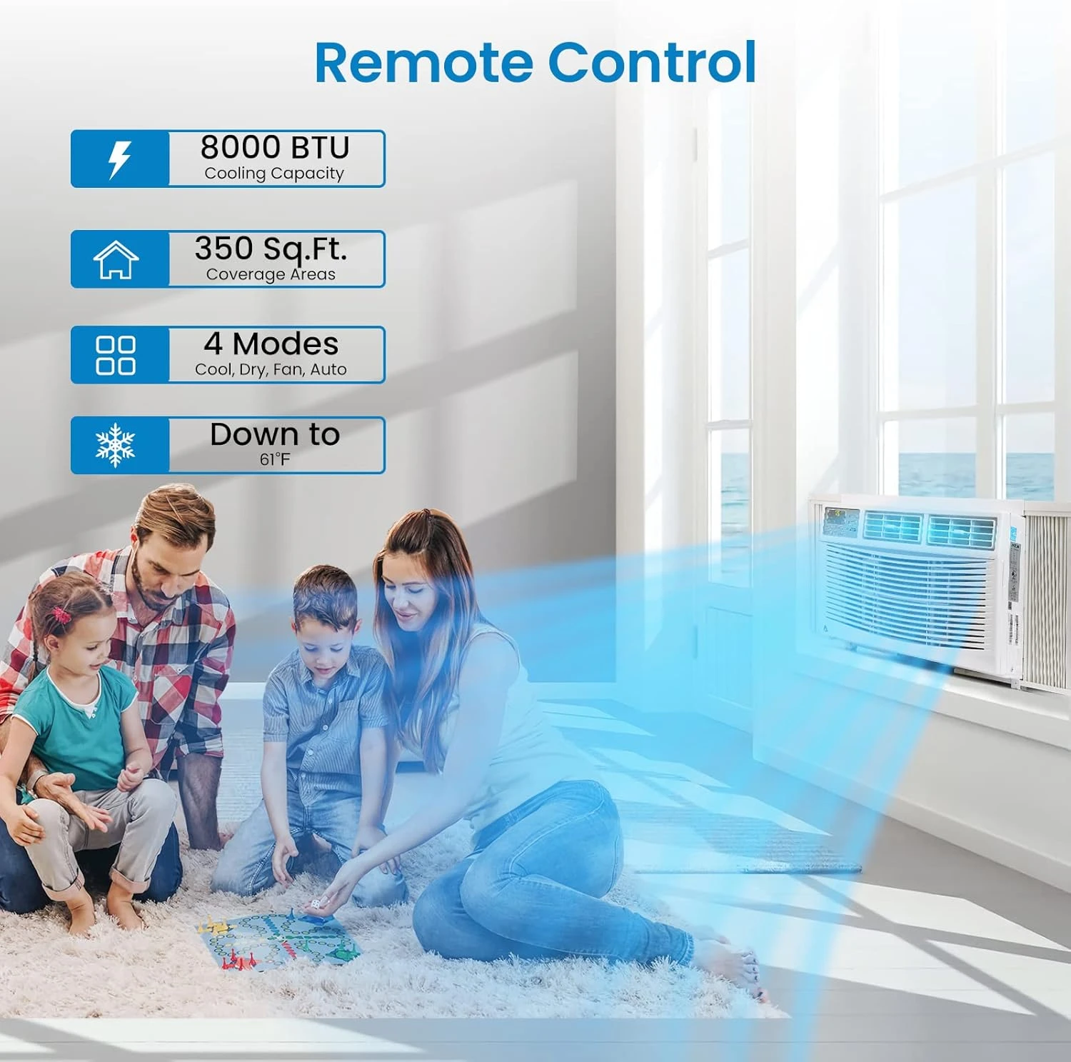 ACONEE 8000 BTU Air Conditioners Window Unit, Smart Window AC Unit With Remote/App Control And Dehumidify Function, Energy Saving, Low Noise Silent-wrap Technology, For Rooms Up To 250 Sq.ft 2 ACONEE 8000 BTU Air Conditioners Window Unit, Smart Window AC Unit With Remote/App Control And Dehumidify Function, Energy Saving, Low Noise Silent-wrap Technology, For Rooms Up To 250 Sq.ft - Image 2