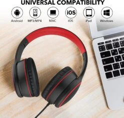 RORSOU R10 Kids Headphones With Microphone, Lightweight Folding Stereo Bass Headphones With 1.5M No-Tangle Cord, Portable Wired Headphones For Smartphone Tablet Computer MP3 / 4 (Black) -Appliantrix Cheap Store 71349x9ovrL. AC SL1500