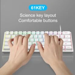 MageGee Mini 60% Gaming Keyboard, Upgrade RGB Backlit 61 Key Ultra-Compact Keyboard, TS91 Ergonomic Waterproof Mechanical Feeling Office Computer Keyboard For PC, MAC, PS4, Xbox ONE Gamer(White) -Appliantrix Cheap Store 713NNao4bQL. AC SL1500