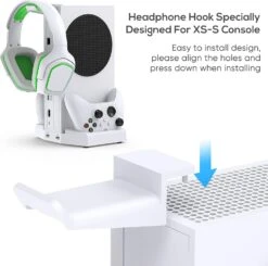 Vertical Cooling Stand For Xbox Series S Console, MENEEA Dual Charging Station Dock For Controller With Adjustable 3 Level Wind Cooling Fans And 1x Headphone Stand, Cooling Charger Accessories (White) -Appliantrix Cheap Store 713WHZu9UiL. AC SL1500