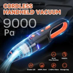 UTHIC Car Vacuum Cordless Rechargeable With 2 Filters,Cordless Vacuum Cleaner With 9000Pa Strong Suction,Mini Portable Hand Vacuum Cordless With Large-Capacity Battery,30min Runtime&Double LED Light 9 UTHIC Car Vacuum Cordless Rechargeable With 2 Filters,Cordless Vacuum Cleaner With 9000Pa Strong Suction,Mini Portable Hand Vacuum Cordless With Large-Capacity Battery,30min Runtime&Double LED Light -Appliantrix Cheap Store 713qgq eGXL. AC SL1500