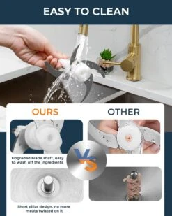 Syvio Food Processors With 2 Bowls, Meat Grinder 4 Bi-Level Blades, Mini Electric Food Chopper 400W, For Baby Food, Meat, Onion, Vegetables, 2 Speed, 8 Cup And 5 Cup 14 Syvio Food Processors With 2 Bowls, Meat Grinder 4 Bi-Level Blades, Mini Electric Food Chopper 400W, For Baby Food, Meat, Onion, Vegetables, 2 Speed, 8 Cup And 5 Cup -Appliantrix Cheap Store 714AA3vJ8vL. AC SL1500