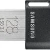 SAMSUNG FIT Plus 3.1 USB Flash Drive, 128GB, 400MB/s, Plug In And Stay, Storage Expansion For Laptop, Tablet, Smart TV, Car Audio System, Gaming Console, MUF-128AB/AM,Gunmetal Gray