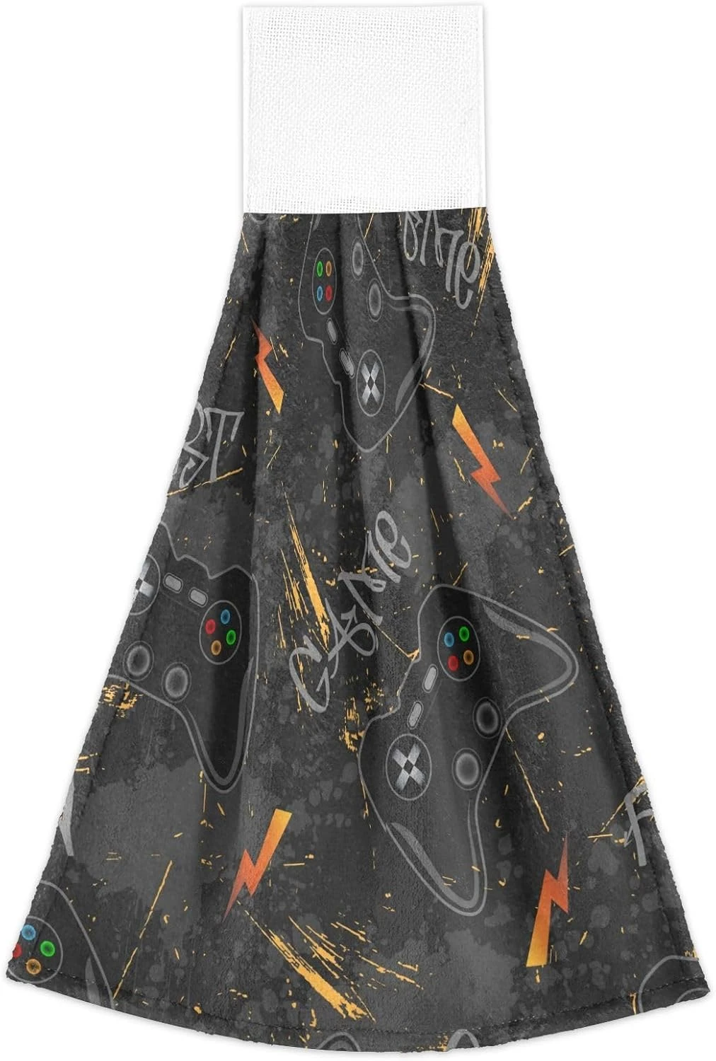 SLHKPNS Cool Game Joysticks Kitchen Hanging Hand Towels, Grunge Gamepad Console Absorbent Tie Towel With Loop 2 PCS Kitchen Linen Sets For Bathroom Restroom Home Decor 3 SLHKPNS Cool Game Joysticks Kitchen Hanging Hand Towels, Grunge Gamepad Console Absorbent Tie Towel With Loop 2 PCS Kitchen Linen Sets For Bathroom Restroom Home Decor - Image 3