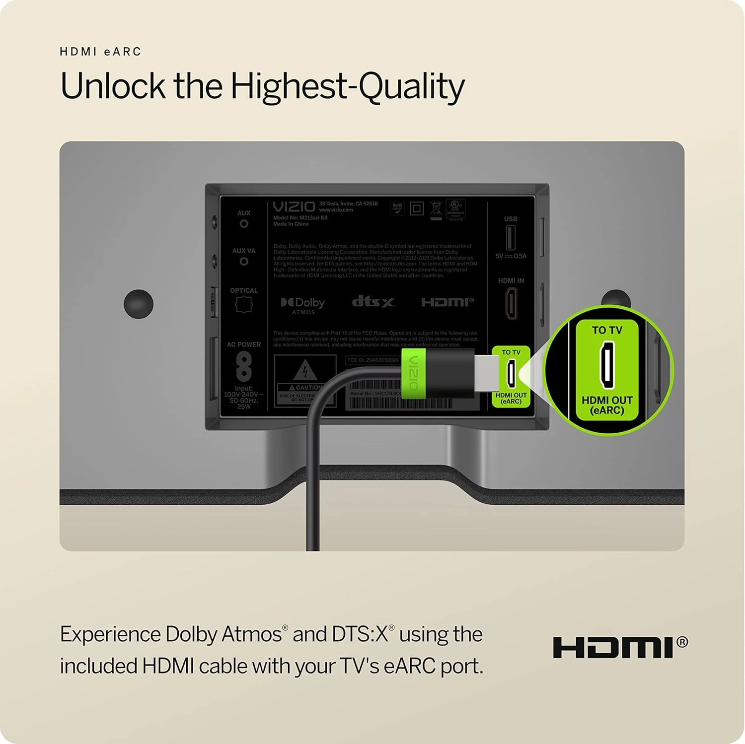 VIZIO M-Series All-in-One 2.1 Immersive Sound Bar With 6 High-Performance Speakers, Dolby Atmos, DTS:X, Built In Subwoofers And Alexa Compatibility, M213ad-K8, 2023 Model 14 VIZIO M-Series All-in-One 2.1 Immersive Sound Bar With 6 High-Performance Speakers, Dolby Atmos, DTS:X, Built In Subwoofers And Alexa Compatibility, M213ad-K8, 2023 Model - Image 14