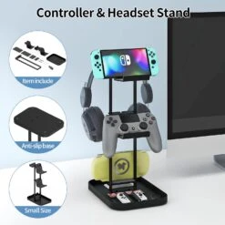 MAYZOLOP Controller Stand 2 Tiers, Headphone Holder With Cable Organizer For Desk, Anti-Slip Stable Design Universal Storage Compatible With Gaming Accessories Headset Xbox PS5 PS4 Nintendo Switch 8 MAYZOLOP Controller Stand 2 Tiers, Headphone Holder With Cable Organizer For Desk, Anti-Slip Stable Design Universal Storage Compatible With Gaming Accessories Headset Xbox PS5 PS4 Nintendo Switch -Appliantrix Cheap Store 7182mslCazL. AC SL1500
