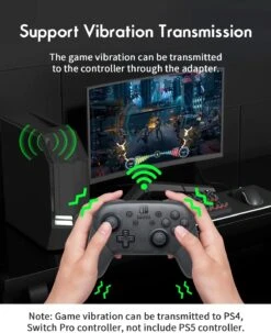 Bluetooth Controller Adapter For PS4/ PS5/ Switch Pro Controller, AOLION Wireless Controller Adapter Compatible With Switch/ Switch Lite/ Windows PC/ Android TV Box/ Steam (Include A Type-c OTG Cable) -Appliantrix Cheap Store 718tWEvG30L. AC SL1500