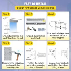 VEVOR 40 Inch Air Curtain, 2 Speeds 1490/1667 CFM Commercial Indoor Air Curtain, Air Curtains For Doors With 2 Limited Switches, 110V Unheated -Appliantrix Cheap Store 71A8yJE89NL. SL1500