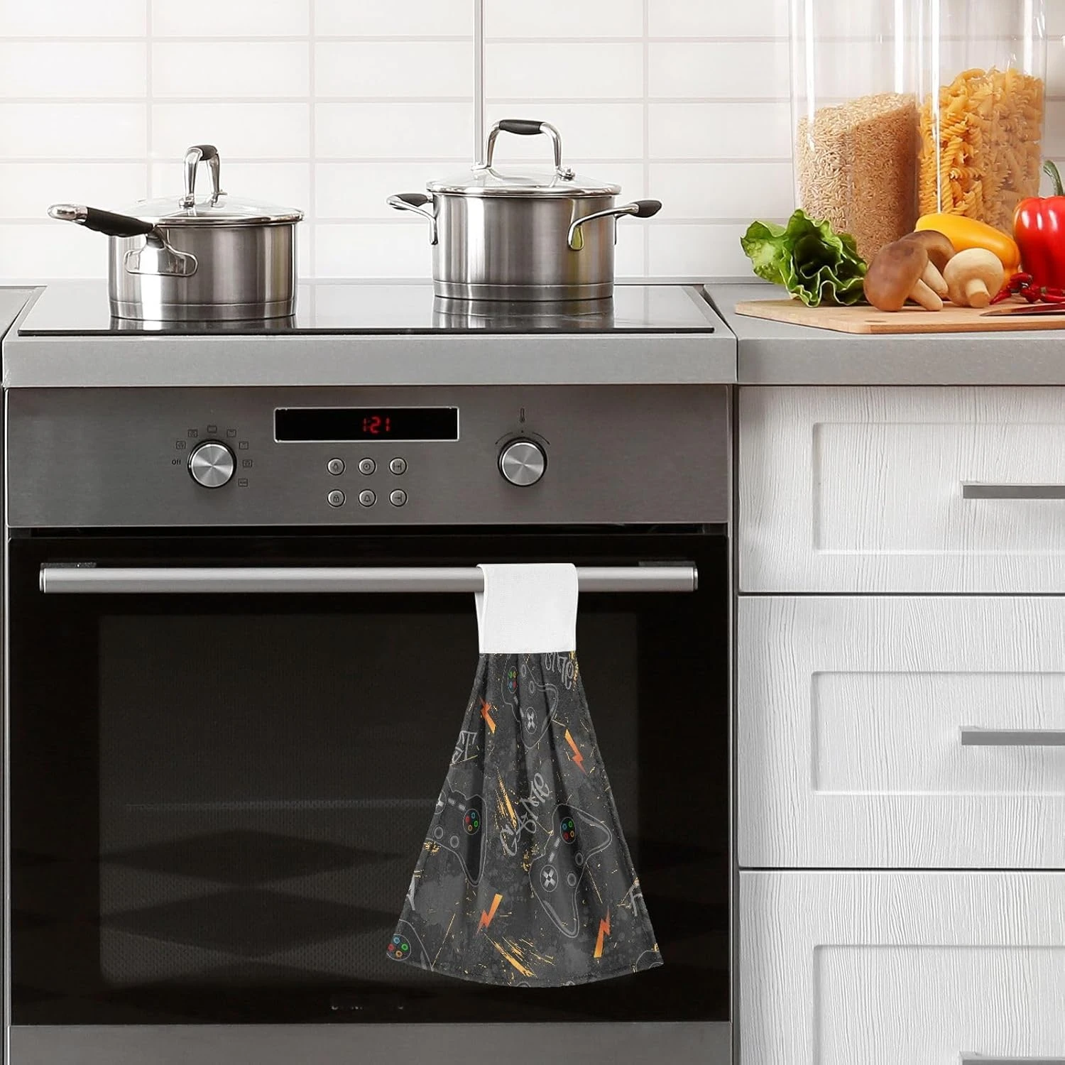 SLHKPNS Cool Game Joysticks Kitchen Hanging Hand Towels, Grunge Gamepad Console Absorbent Tie Towel With Loop 2 PCS Kitchen Linen Sets For Bathroom Restroom Home Decor 6 SLHKPNS Cool Game Joysticks Kitchen Hanging Hand Towels, Grunge Gamepad Console Absorbent Tie Towel With Loop 2 PCS Kitchen Linen Sets For Bathroom Restroom Home Decor - Image 6