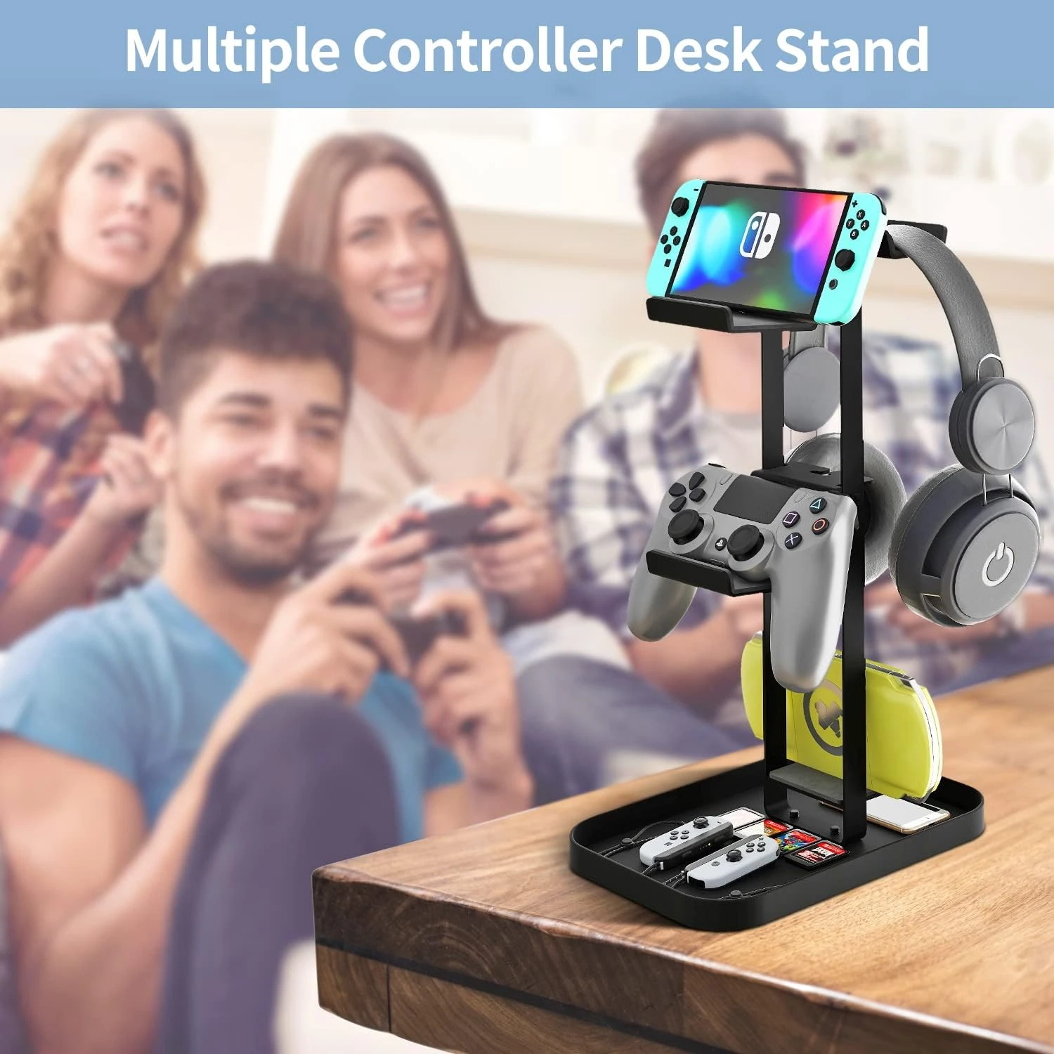 MAYZOLOP Controller Stand 2 Tiers, Headphone Holder With Cable Organizer For Desk, Anti-Slip Stable Design Universal Storage Compatible With Gaming Accessories Headset Xbox PS5 PS4 Nintendo Switch 6 MAYZOLOP Controller Stand 2 Tiers, Headphone Holder With Cable Organizer For Desk, Anti-Slip Stable Design Universal Storage Compatible With Gaming Accessories Headset Xbox PS5 PS4 Nintendo Switch - Image 6