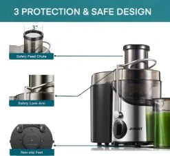 Juicer Machines, Juilist 3" Wide Mouth Juicer Extractor Max Power 800W, For Vegetable And Fruit With 3-Speed Setting, 400W Motor, Easy To Clean, BPA Free -Appliantrix Cheap Store 71AiBqlrI4L. AC SL1500