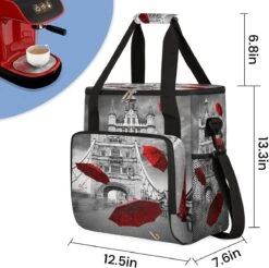 Cfpolar Coffee Maker Carrying Bag Bridge Flying Red Umbrellas Travel Coffee Machine Bag Carrying Organizer Case Portable Single Serve Coffee Brewer Tote Bag Storage Bag For Camping Picnic -Appliantrix Cheap Store 71BpOh1f5HL. AC SL1200