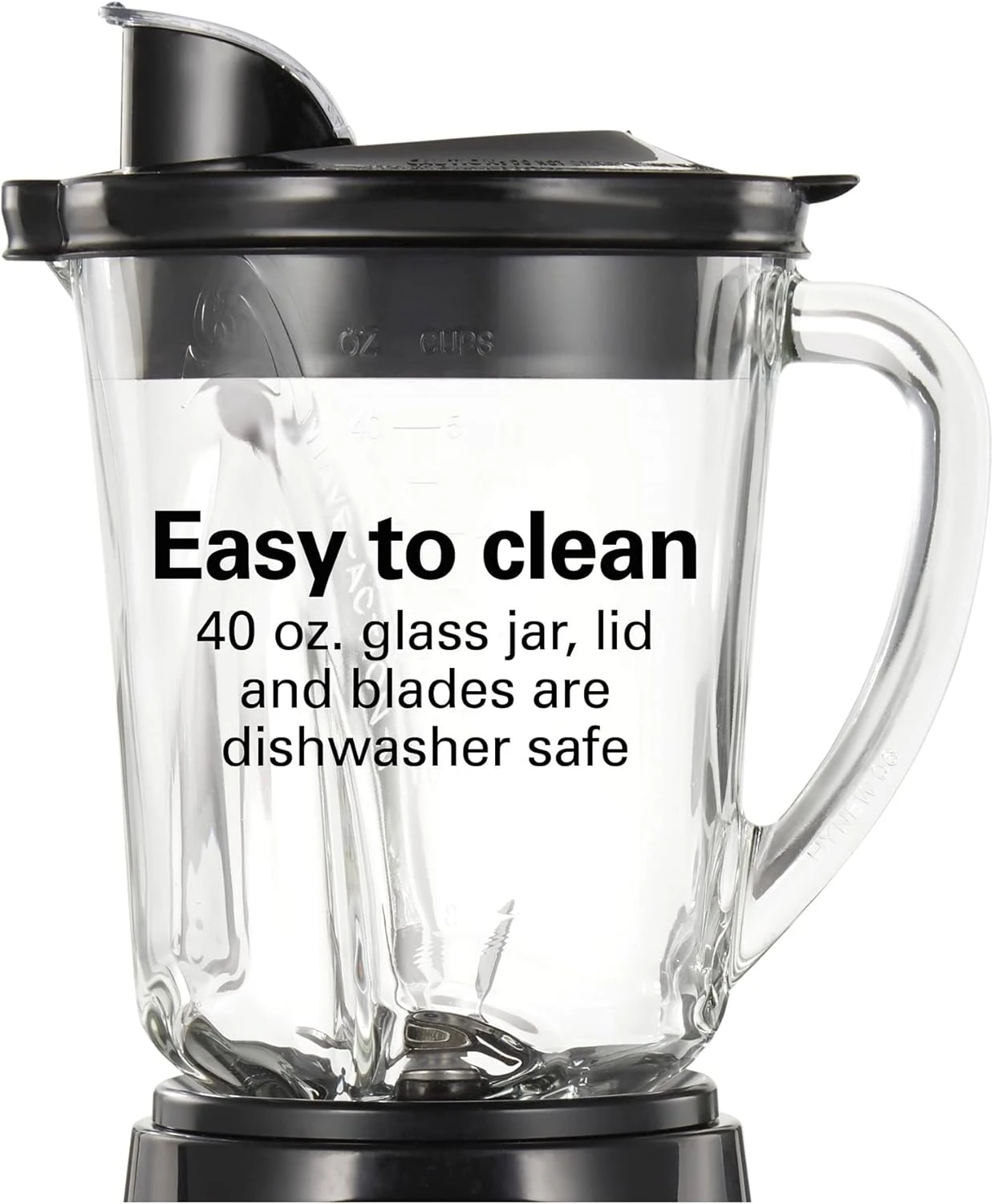 Hamilton Beach Power Elite Wave Action Blender-for Shakes & Smoothies, Puree, Crush Ice, 40 Oz Glass Jar, 12 Functions, Stainless Steel Ice Sabre-Blades, Black (58148A) 5 Hamilton Beach Power Elite Wave Action Blender-for Shakes & Smoothies, Puree, Crush Ice, 40 Oz Glass Jar, 12 Functions, Stainless Steel Ice Sabre-Blades, Black (58148A) - Image 5
