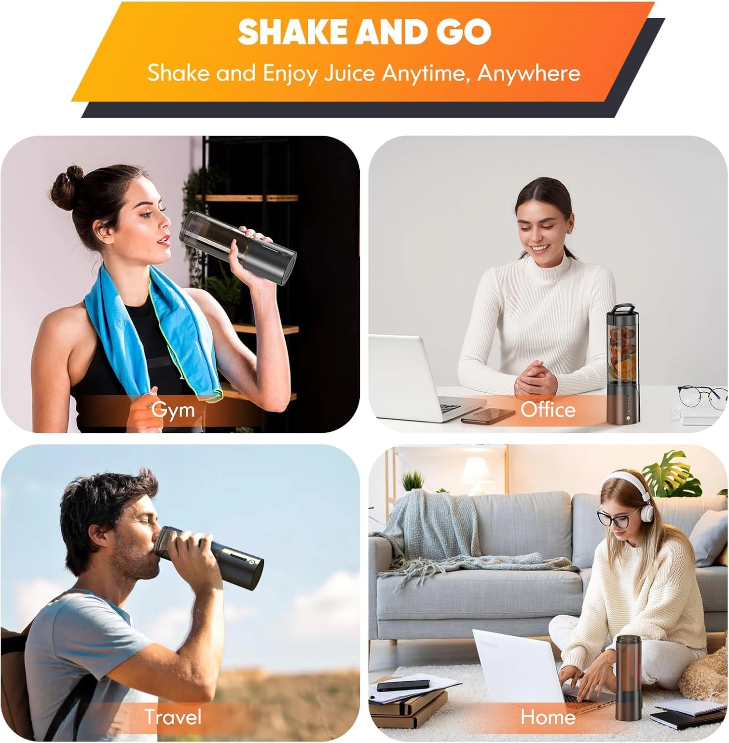 Portable Blender, Owaylon Personal Size Blender For Shakes And Smoothies With 6 Ultra Sharp Blades, 16 Oz Mini Blender USB Rechargeable Magnetic For Travel/Picnic/Office/Gym(Black) 3 Portable Blender, Owaylon Personal Size Blender For Shakes And Smoothies With 6 Ultra Sharp Blades, 16 Oz Mini Blender USB Rechargeable Magnetic For Travel/Picnic/Office/Gym(Black) - Image 3